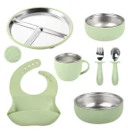 Baby Silicone Stainless Steel Tableware Set