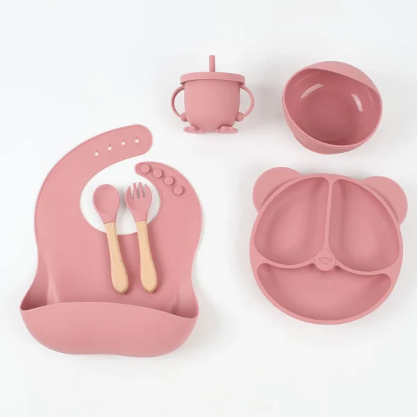 6-Piece Set of Silicone Baby Tableware
