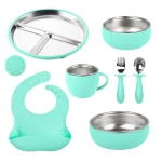 Baby Silicone Stainless Steel Tableware Set - Image 5