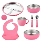 Baby Silicone Stainless Steel Tableware Set - Image 2
